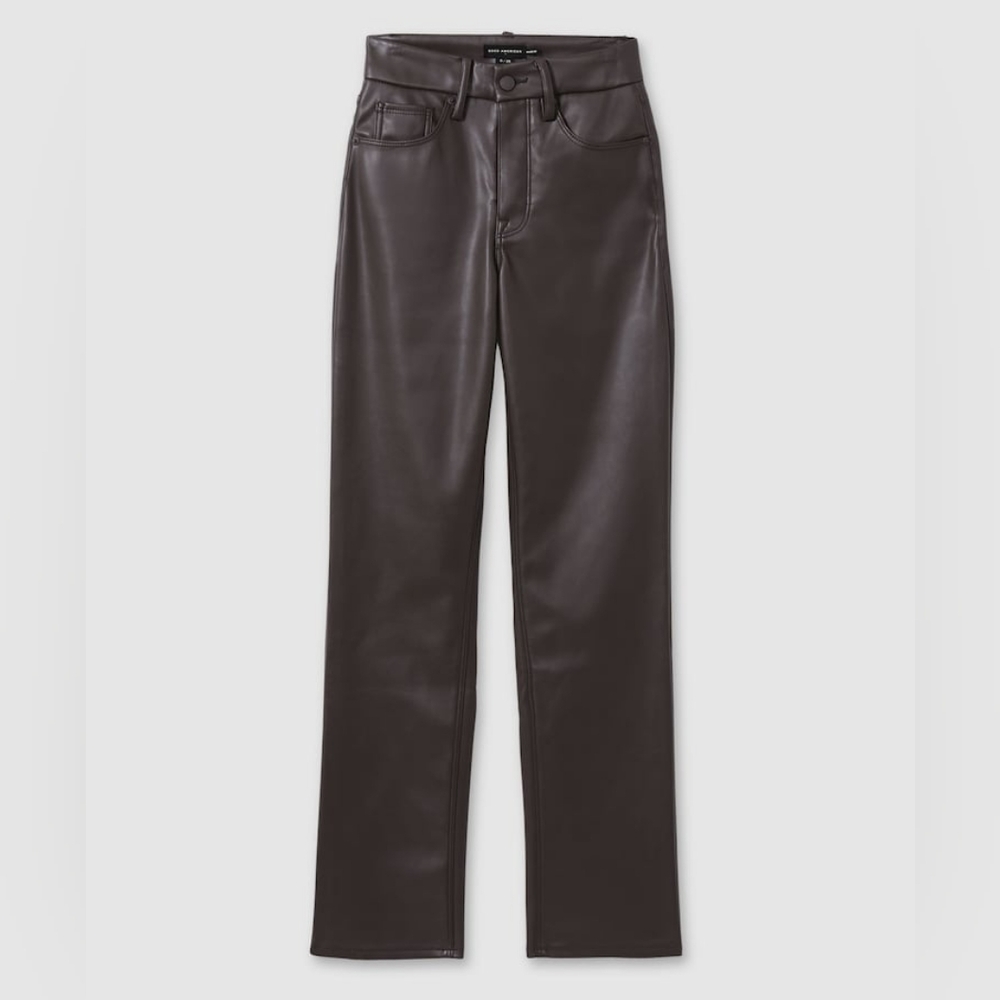 $198 Good American Good Icon Better Than Leather Pants - Picture 5 of 16